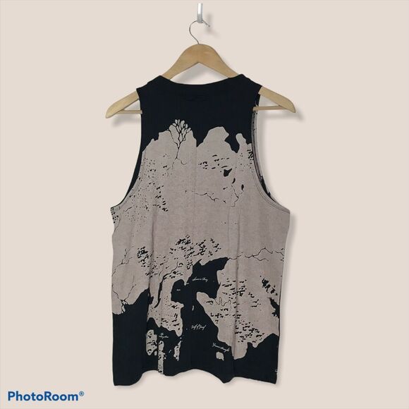 3/$20 Game Of Thrones NWT Junior Small Map Tank Top 100% Cotton Black Tan HBO - Picture 2 of 7